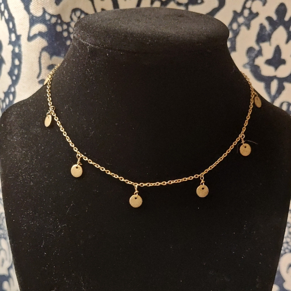 Gold Disc Charm Chain Necklace - Women Jewelry